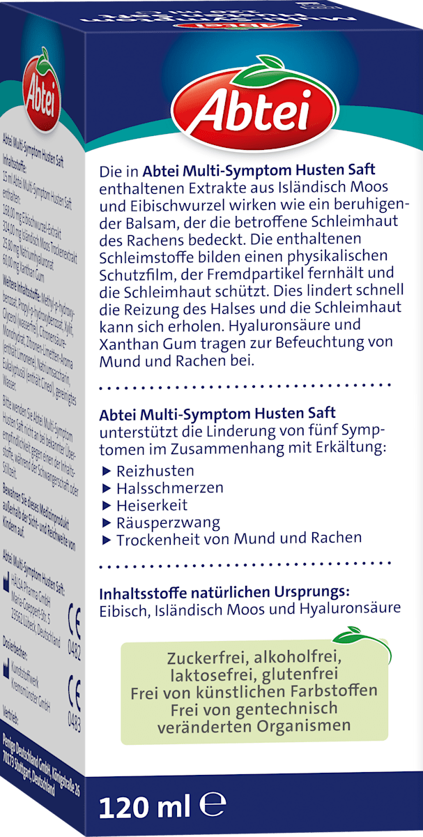 Abtei Multi-Symptom Hustensaft, 120 ml