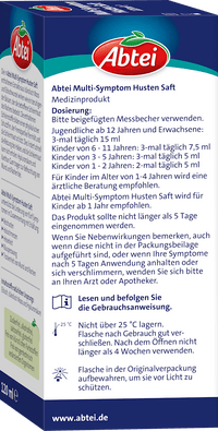 Abtei Multi-Symptom Hustensaft, 120 ml