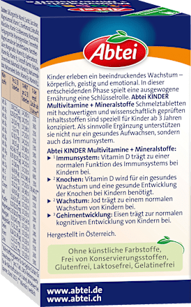 Multivitaminen voor kinderen smelttabletten 75 stuks, 11 g