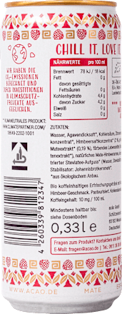 Eistee, Mate Himbeere, 0,33 l EINWEG