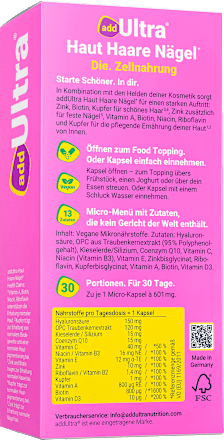 Haut Haare Nägel Kapseln 30 St, 18,03 g
