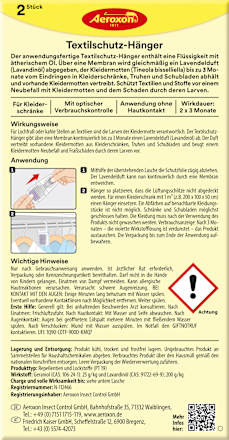 Kledingmottenbeschermingshanger voor textiel, 2 stuks