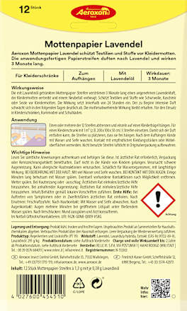 Mottenpapier lavendel, 12 stuks