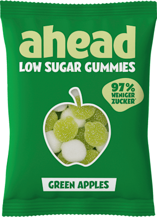 Fruchtgummi, Green Apple Gummies Low Sugar, 50 g