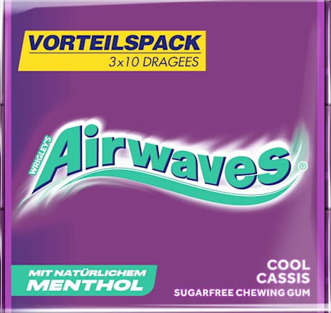 Kaugummi, Cool Cassis Vorteilspack (3x10 St), 30 St