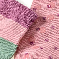 ABS Sneaker Socken mit Punkte-Muster, rosa & grün, Gr. 27/29, 2 St