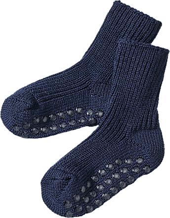 ABS sokken van biologische wol, blauw, maat 23/26, 1 stuk