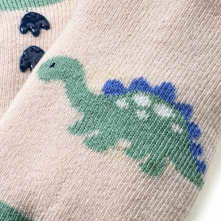 ABS Socken mit Dino-Motiv, beige & grün, Gr. 19/22, 1 St