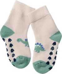 ABS Socken mit Dino-Motiv, beige & grün, Gr. 19/22, 1 St