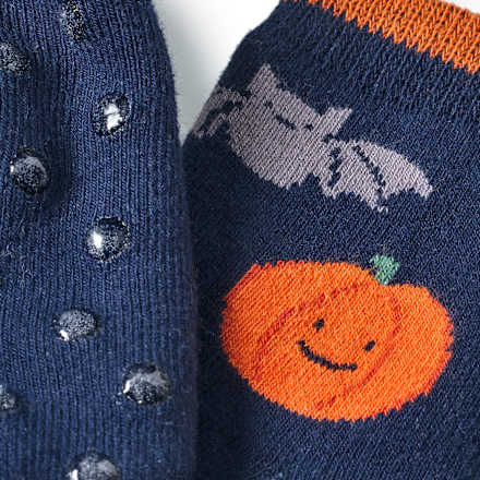 ABS Socken mit Halloween-Muster, blau, Gr. 23/26, 1 St