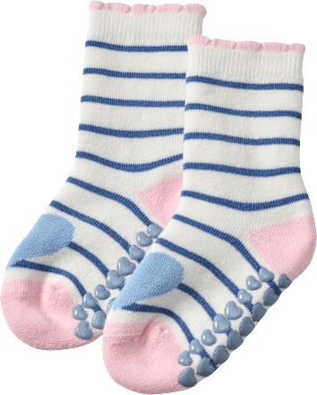 ABS Socken mit Herz-Motiv, weiß & blau, Gr. 23/26