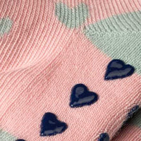ABS Socken mit Herz-Muster, rosa & grün, Gr. 19/22, 1 St