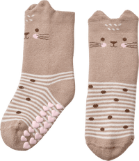 ALANA ABS Socken mit Katzen-Motiv, braun, Gr. 18/19