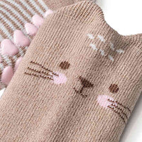 ABS Socken mit Katzen-Motiv, braun, Gr. 19/22