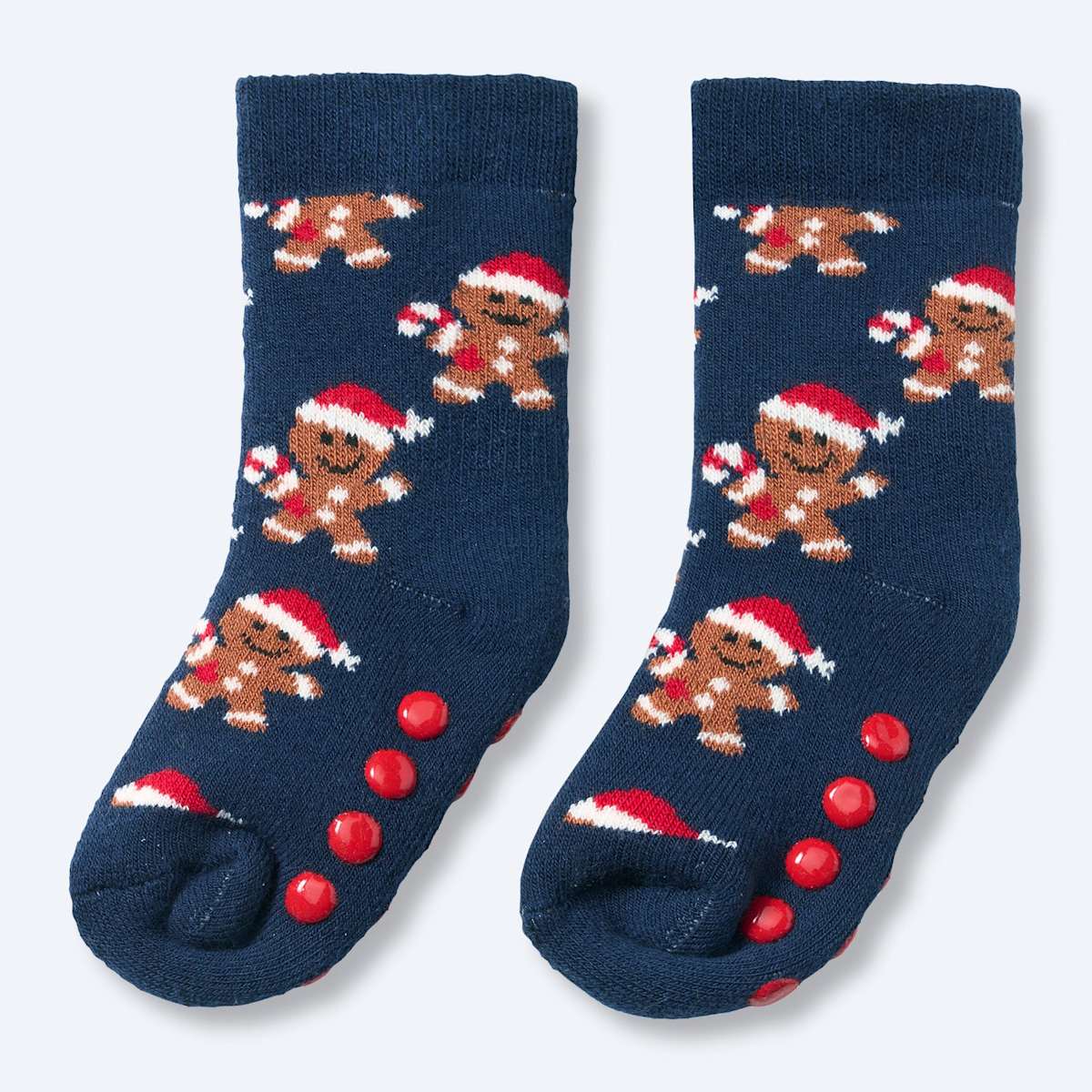 ALANA ABS Socken mit Lebkuchen-Muster, blau, Gr. 27/29