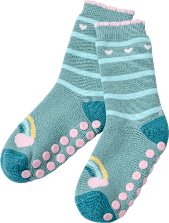 ABS Socken mit Regenbogen-Muster, blau, Gr. 23/26, 1 St