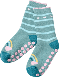 ABS Socken mit Regenbogen-Muster, blau, Gr. 23/26, 1 St