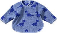 Mouwslabbetje met dinosaurussenpatroon, blauw, 1 stuk