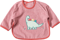 Mouwslabbetje &amp; dinosaurusmotief, roze, 1 stuk