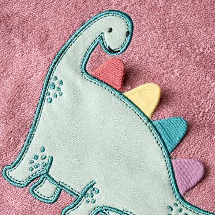 Mouwslabbetje &amp; dinosaurusmotief, roze, 1 stuk