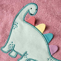 Mouwslabbetje &amp; dinosaurusmotief, roze, 1 stuk