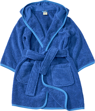 Bademantel aus Frottee, blau, Gr. 122/128, 1 St