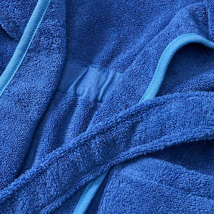 Bademantel aus Frottee, blau, Gr. 122/128, 1 St