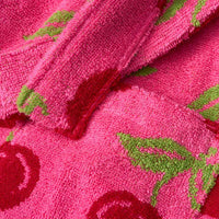 Bademantel mit Kirsch-Muster, pink, Gr. 122/128, 1 St