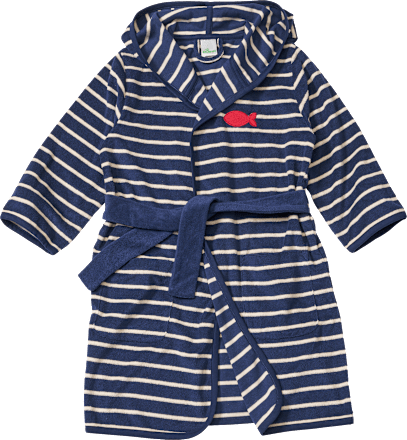 Bademantel mit Ringel-Muster & Fisch-Motiv, blau & rot, Gr. 110/116, 1 St ALANA
