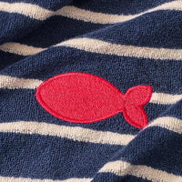 Bademantel mit Ringel-Muster & Fisch-Motiv, blau & rot, Gr. 110/116, 1 St ALANA