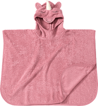 Badeponcho mit 3D-Einhorn-Applikation & Ärmel, rosa, Gr. 0, ca. 1 - 4 Jahre, 1 St