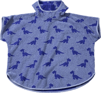Badeponcho mit Dino-Muster, blau, Gr. 1, ca. 5-7 Jahre, 1 St