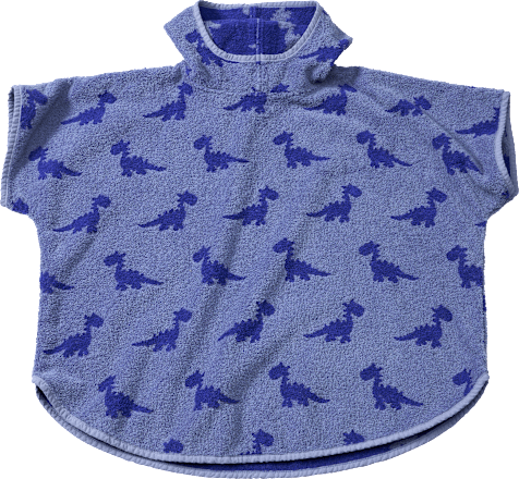 Badeponcho mit Dino-Muster, blau, Gr. 1, ca. 5-7 Jahre, 1 St