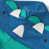 Badeponcho mit Dinosaurier-Applikation, blau & grün, Gr. 0, ca. 1 - 4 Jahre, 1 St