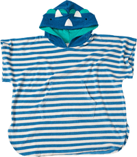 Badeponcho mit Dinosaurier-Applikation, blau & grün, Gr. 0, ca. 1 - 4 Jahre, 1 St