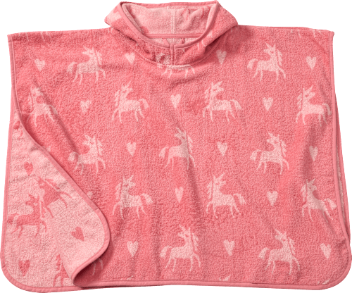 Badeponcho mit Einhorn-Muster, rosa, Gr. 0, 1 St