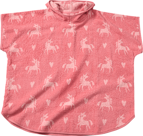 Badeponcho mit Einhorn-Muster, rosa, Gr. 1, 1 St