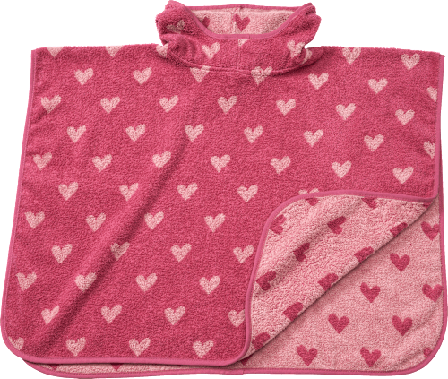 Badeponcho mit Herz-Muster, rosa, Gr. 0, ca. 1-4 Jahre, 1 St ALANA