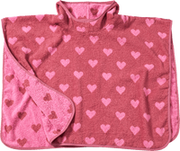 Badeponcho mit Herz-Muster, rosa, Gr. 0, 1 St
