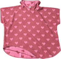 Badeponcho mit Herz-Muster, rosa, Gr. 1, 1 St
