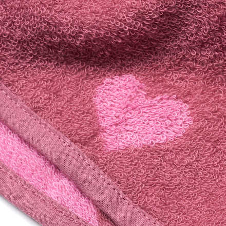 Badeponcho mit Herz-Muster, rosa, Gr. 1, 1 St