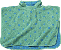 Badponcho met stippen, groen, maat 0, ca. 1-4 jaar, 1 stuk