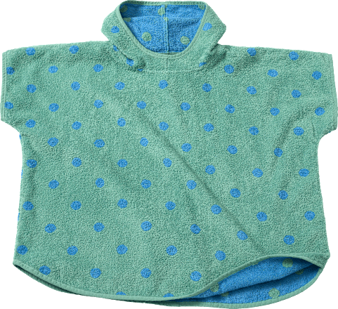 Badeponcho mit Punkten, grün, Gr. 1, ca. 5 - 7 Jahre, 1 St