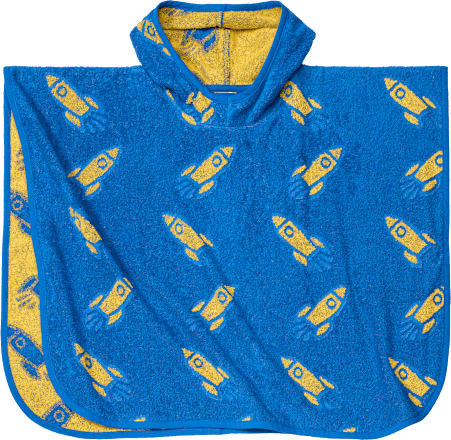 Badeponcho mit Raketen-Muster, blau, Gr. 0, 1 St