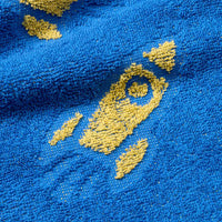 Badeponcho mit Raketen-Muster, blau, Gr. 1, 1 St