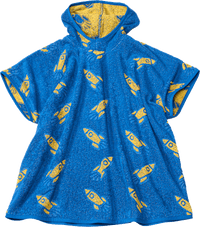 Badeponcho mit Raketen-Muster, blau, Gr. 1, 1 St
