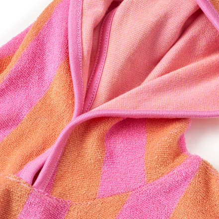 Badeshirt mit Ringel-Muster & Kapuze, pink & orange, Gr. 122/128, 1 St ALANA