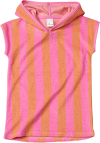 Badeshirt mit Ringel-Muster & Kapuze, pink & orange, Gr. 122/128, 1 St ALANA