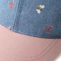 Basecap mit Jeans-Optik & Schmetterlings-Muster, blau & rosa, Gr. 54/55, 1 St ALANA