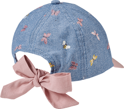 Basecap mit Jeans-Optik & Schmetterlings-Muster, blau & rosa, Gr. 54/55, 1 St ALANA